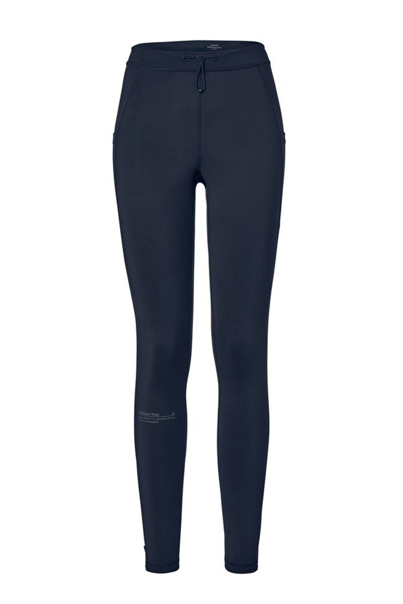 Tchibo Women Sportswear Fit Thermal Running Tights, Dark Blue - Image 2