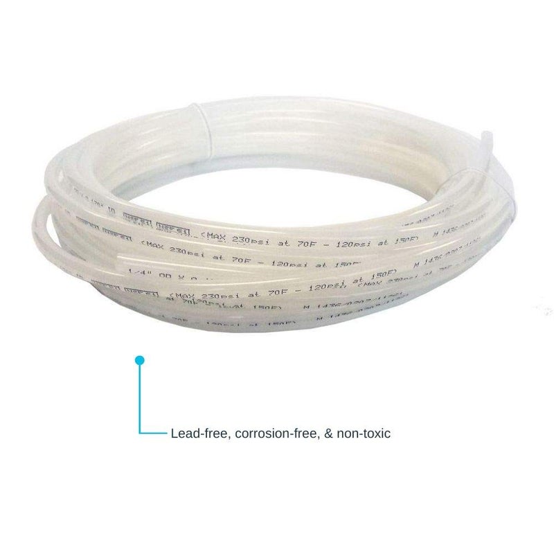 John Guest 1/4 Inch x 25 Feet LLDPE Tubing, Flexible Water Tubing for Plumbing, Natural, PE-08-BI-025F-N - Image 3