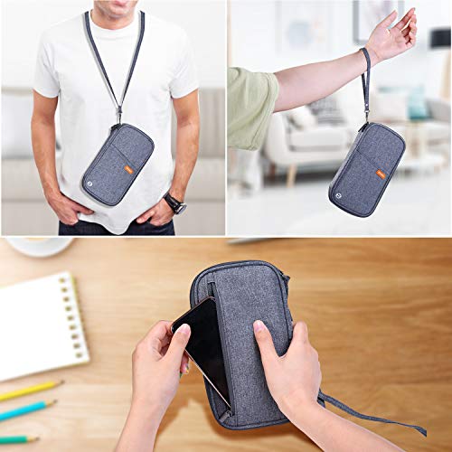 jiemei RFID Family Passport Wallet Holder Waterproof, Travel Document Organizer Credit Card Clutch Bag for Men Women - Image 2