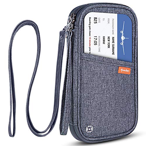 jiemei RFID Family Passport Wallet Holder Waterproof, Travel Document Organizer Credit Card Clutch Bag for Men Women - Image 1