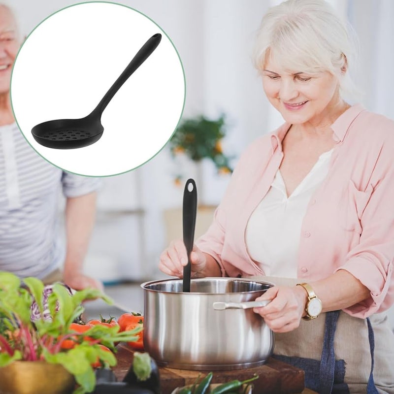 Professional Silicone Slotted Skimmer Non Stick Pasta Strainer Spoon Heat Resistant Kitchen Utensil Random Color - Image 4
