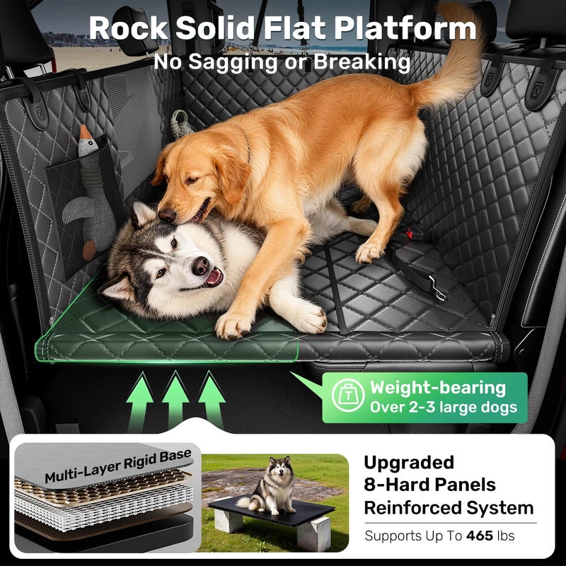 Zanch Heavy-Duty Dog Truck Seat Cover, Flat Solid Back Seat Extender for Multi Large Dogs, Hard-Base Supports 450 lb, Waterproof Hammock Protector, XL for Full-Size Crew Cab Trucks & SUVs, Black - Image 3