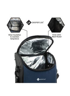 Shopoflux SHOPOFLUX Lunch Bag for Men and Women, Insulated Tiffin Bags for Office, College, School with Crossbody Belt (Blue)  - Image 2