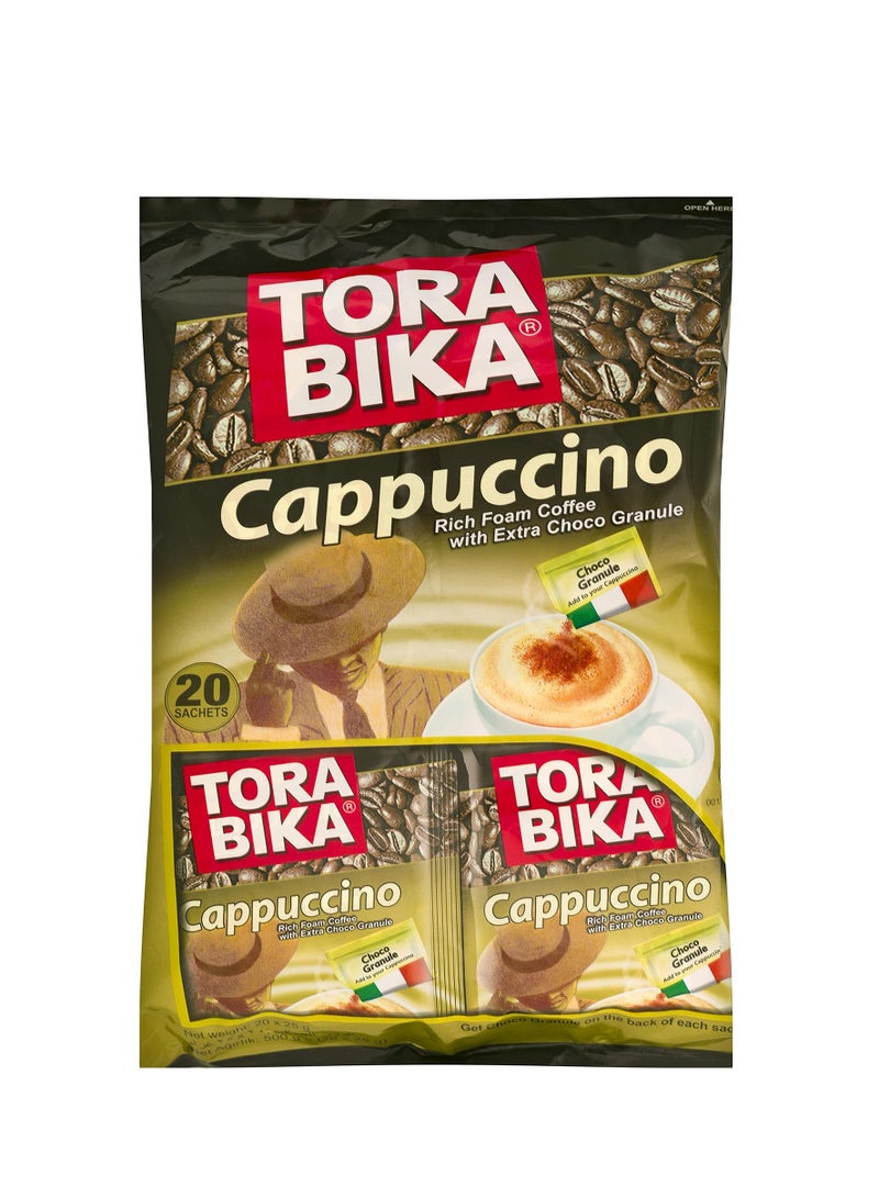 TORA BIKA Tora Bika Cappuccino Rich Foam With Extra Choco Topping - 20 Bags 