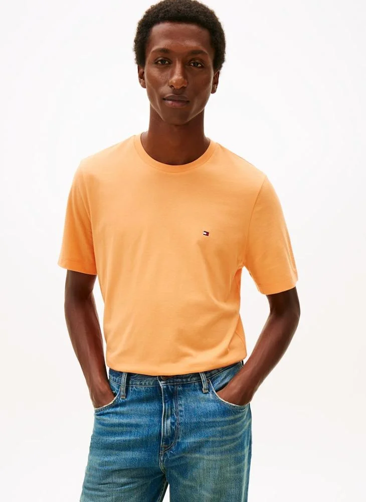 Flag Embroidery Crew Neck T-Shirt