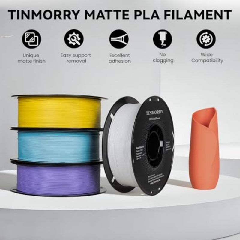 Matte PLA Filament 1.75 mm, PLA 3D Printing Filament, Compatible with Bambu Lab FDM 3D Printer, 1 kg 1 Spool, Red - Image 3