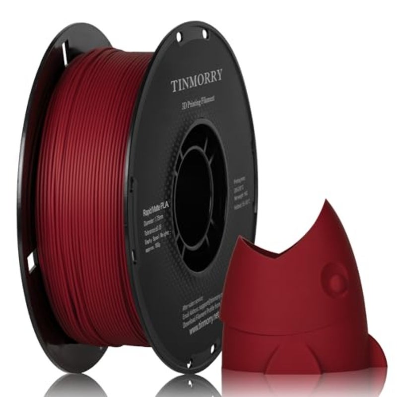 Matte PLA Filament 1.75 mm, PLA 3D Printing Filament, Compatible with Bambu Lab FDM 3D Printer, 1 kg 1 Spool, Red - Image 1