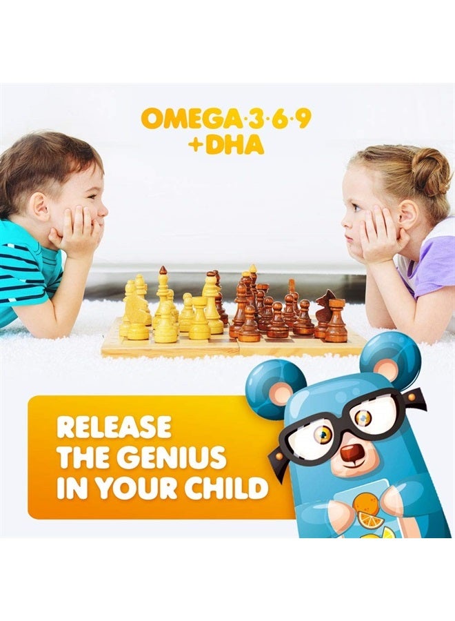 Dr. Moritz حلوى أوميغا 3 للأطفال والصغار مع أوميغا 6 و9 (90 قطعة) مكمل غذائي للأطفال من حمض الدوكوساهيكسانويك لدعم القلب والرؤية - بدون زيت سمك وخالي من الجلوتين وصحة المناعة وألياف نباتية قابلة للمضغ - Image 4