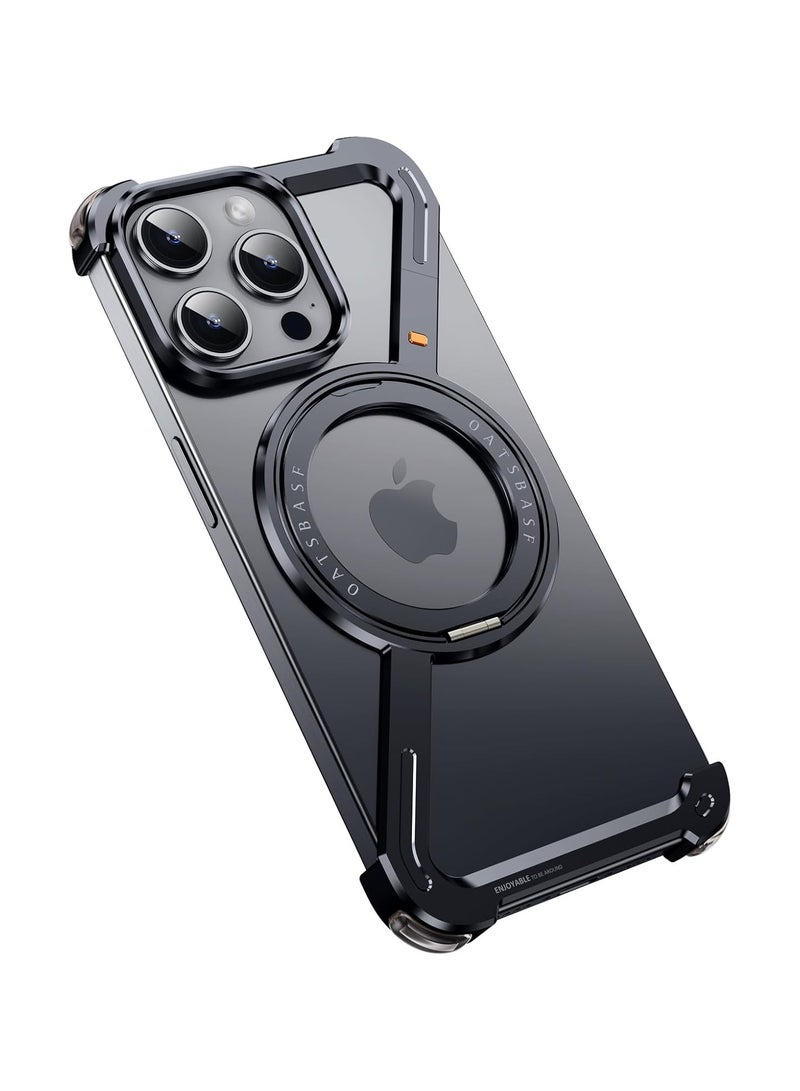 عام غطاء Z بسيط متوافق مع آيفون 15 برو ماكس 6.7 بوصة، يأتي مع قاعدة حلقة 360° وإطار معدني من الألمنيوم بدون حواف، يوفر حماية من السقوط وسهل التركيب. - Image 1