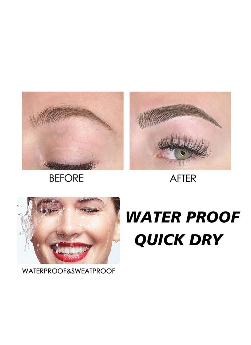 2 IN 1 Four Tiny Fork Tip Eyebrow Pen With Eyeliner, Micro-Fork Tip Applicator Eyebrow Pencil Long Lasting, Waterproof and Smudge-proof Eye Brow Makeup (3 Pack)