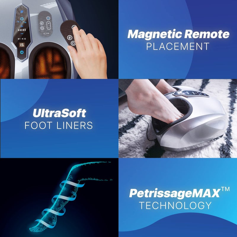 MIKO آلة تدليك القدم MIKO - تدليك عميق، شياتسو، ضغط هوائي، وعلاج بالحرارة - التهاب اللفافة الأخمصية، مرضى السكري، اعتلال الأعصاب، تناسب حتى مقاس الرجال 12 - Image 3