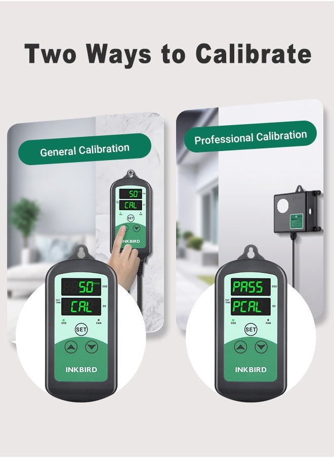 إنك بيرد - INKBIRD متحكم ثاني أكسيد الكربون ICC-510 منظم ذكي لثاني أكسيد الكربون مع منفذين لمولّد CO2 ومروحة التهوية، نظام تحكم ليلي ونهاري وإنذارات لمستويات CO2 العالية والمنخفضة - Image 1