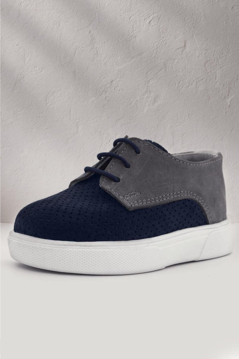 Rakerplus Raker Plus Boys' Casual Rubber Shoes in Dark Blue and Gray Genuine Leather - Image 1
