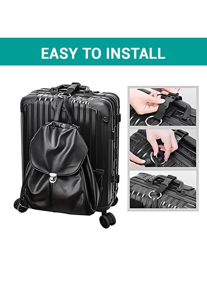 Yopolaz 2 Pack Add a Bag Strap - Adjustable Suitcase Belt - Carry Your Extra Bags - Travel Attachment Travel Accessories for Connecting Your Luggage Jacket (Black) - Image 2