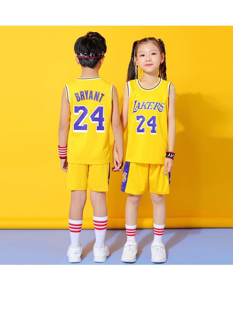 NIBEMINENT M MIAOYAN Children's Star Basketball Uniform Suit Men's and Women's Kindergarten Elementary Middle School Students Training Team (Socks Not Included) - Image 1