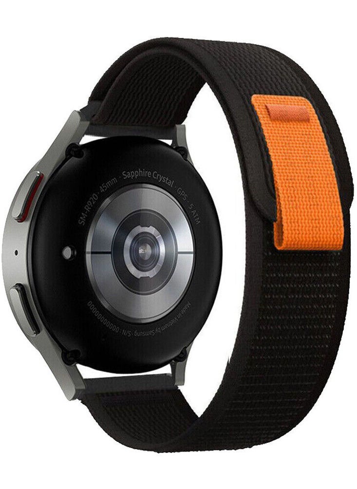 Watch - 22mm Trail Loop Nylon Bands Compatible with Samsung Galaxy Watch 3 45mm / Galaxy Watch 46mm / Gear S3 Frontier Band, Adjustable Woven Nylon Braided Sport Band Black - Image 1
