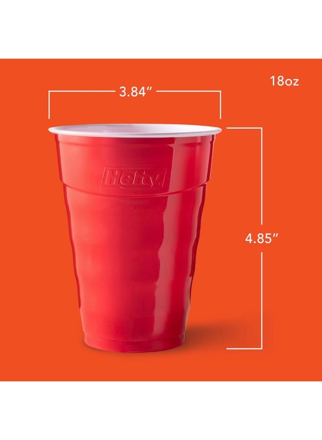 Hefty أكواب بلاستيكية disposable للحفلات، حمراء، 18 أونصة، 30 قطعة - Image 2