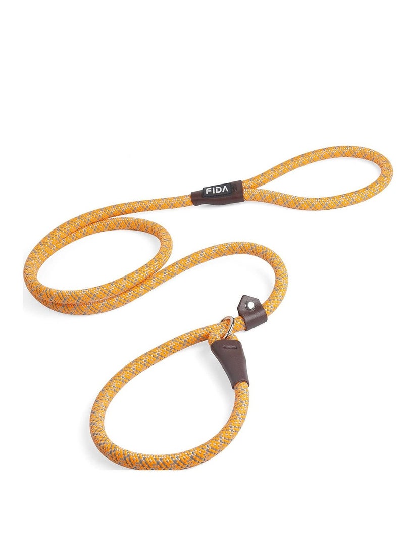 fida Durable Slip Lead Dog Leash / Training Leash(6ft length, 1/2 thick Rope) Yellow - Image 1