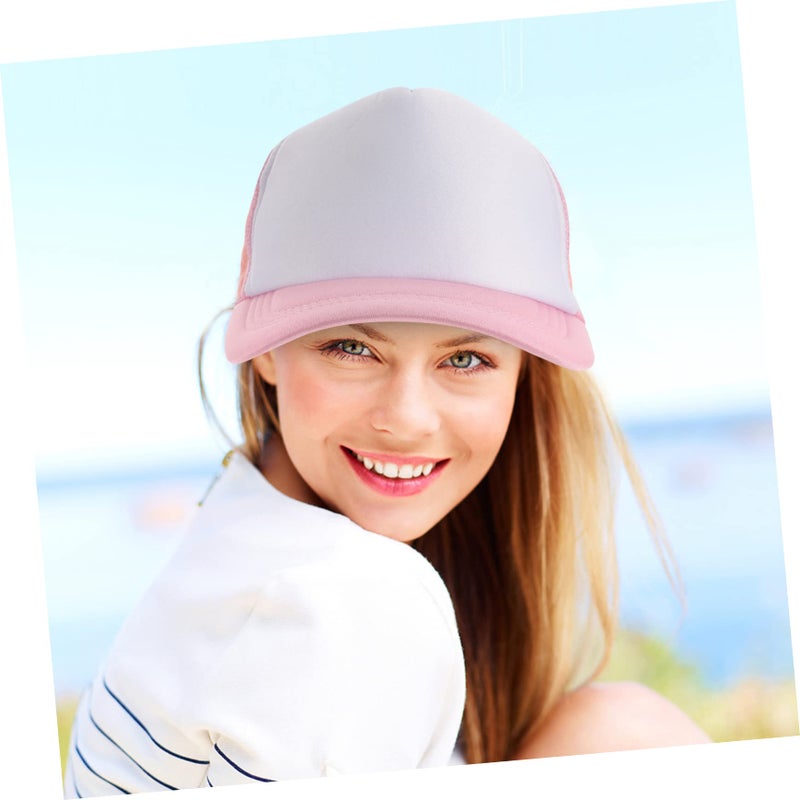 Pink Mesh Trucker Baseball Cap For Men Sublimated Sport Outdoor Hat - Image 3