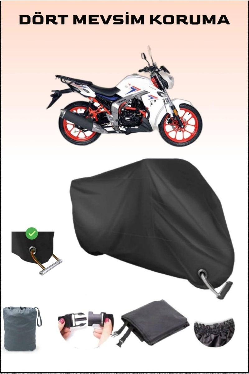 Falcon Shark 188 Lock Compatible Black Motorcycle Tarpaulin, Safe, Waterproof
