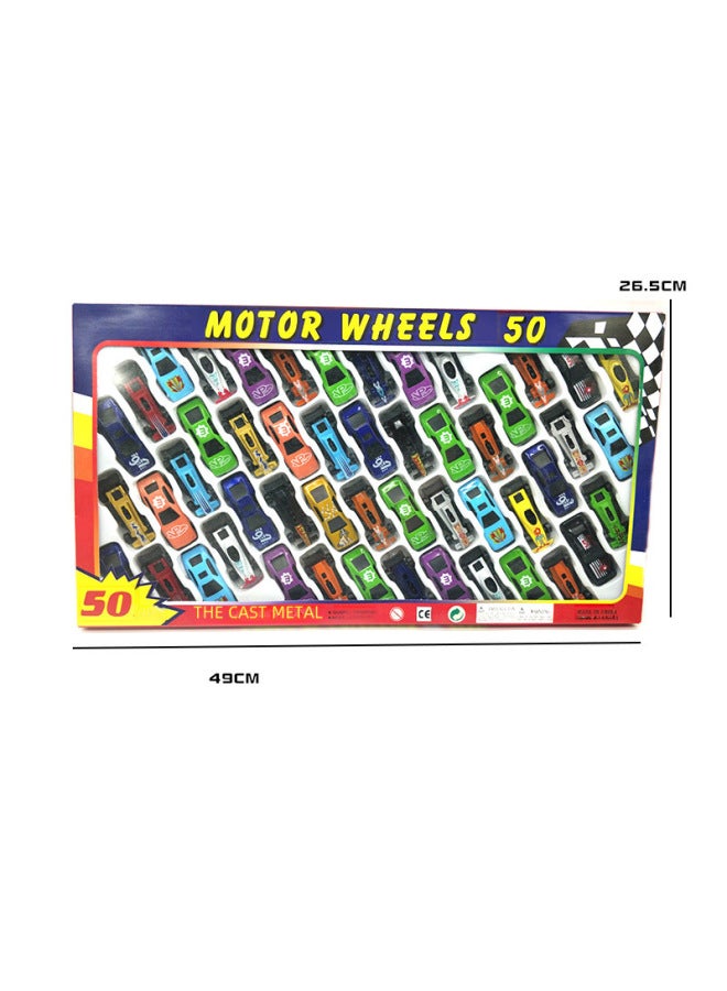 Alloy Car 50 Color Box Gift Box 50 50 Children's Toy Car Alloy Sliding Car-Color:50 Mixed  - Image 4
