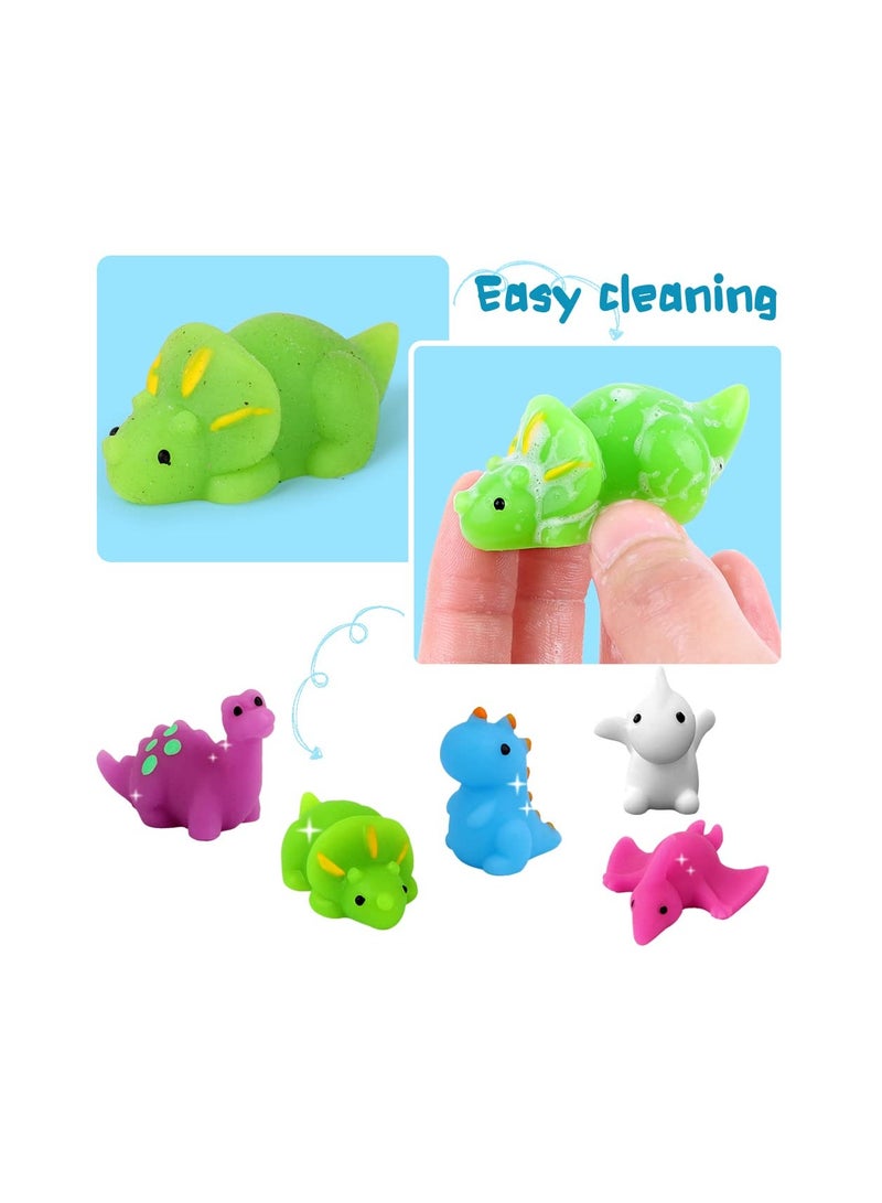 SYOSI Mochi Squishy Toys, Mini Kawaii Dinosaur Squishies Soft Fidget Toys Stress Squeeze Toys Party Bags Filler, for Boys Girls Birthday Gifts for Dinosaur Theme Party(50pcs )(Random Style) - Image 2
