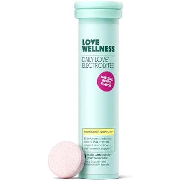 Love Wellness حب العافية إلكتروليتات الحب اليومية | أقراص ترطيب للنساء | تدعم امتصاص المغذيات | توازن هرموني صحي | طاقة | مستوى كورتيزول صحي | مزاج صحي | 12 قرص، نكهة التوت - Image 1