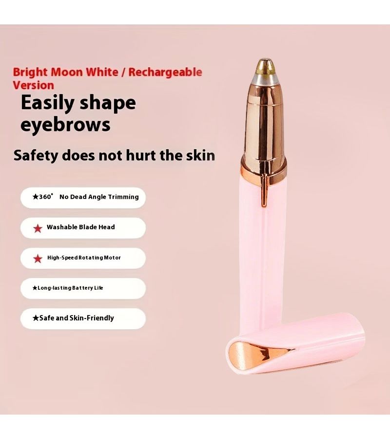 2026 Portable Electric Eyebrow Trimmer Set USB Charging Whole Body Hair Remover for Women Facial Lip Arms Legs Bikini Line Precision Trimmer Silent Pink - Image 5
