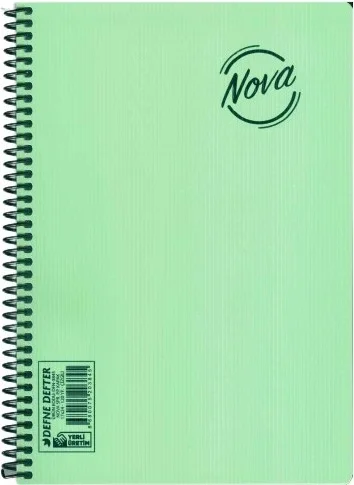 Defne 72 Page Squared Notebook Medium Size Spiral Plastic Cover 1 Piece