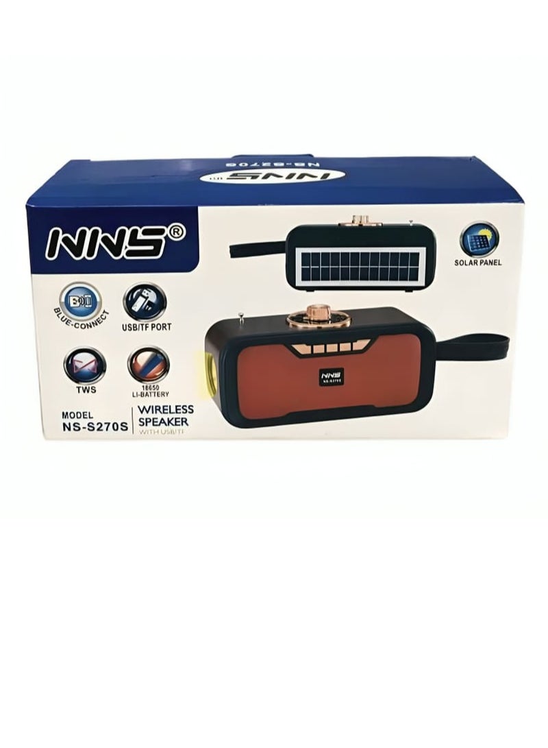 NNS Radio Portable NS-270S Multiband Receiver With Speaker Short Wave Radio and LED Flashlight with Recargable Solar Panel  - Image 4