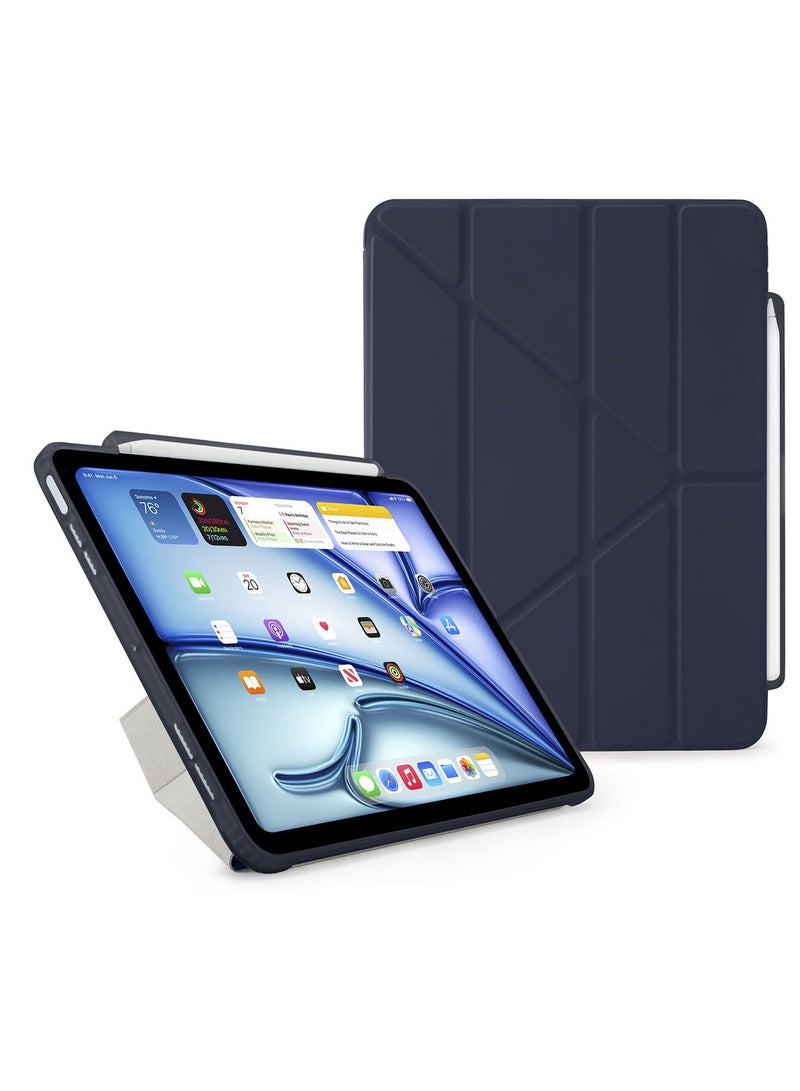 Pipetto Origami No3 Pencil Case for Apple iPad AIR 13 inch Case (2024) M2 Smart Cover with 5 in 1 Stand - Dark Blue - Image 1