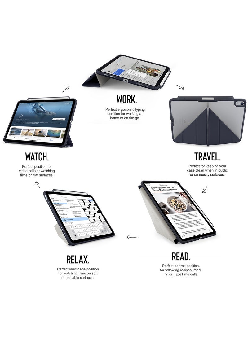 Pipetto Origami No3 Pencil Case for Apple iPad AIR 13 inch Case (2024) M2 Smart Cover with 5 in 1 Stand - Dark Blue - Image 2