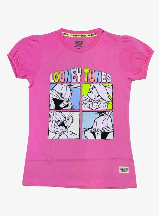 Looney Tunes Graphic Print Round Neck Fashion T-shirt