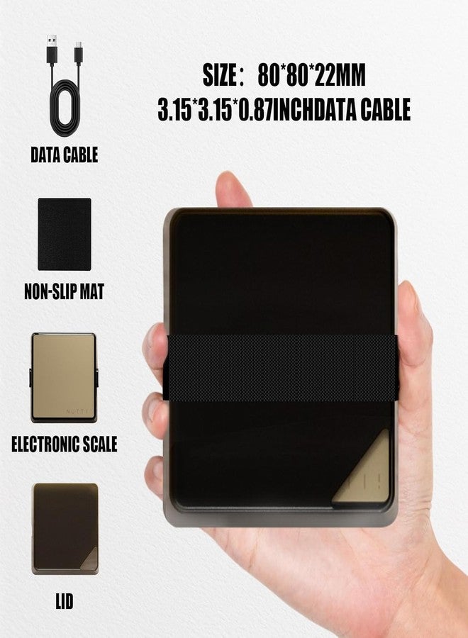 NUTTII Coffee Scale PRO - 0.1g Precision Digital Rechargeable Espresso Scale with Timer, LED Hidden Screen, Portable Compact for Coffee Beans, Grounds, Baking & Food, Spill-Free Notched Lid for Easy Pouring - Image 2