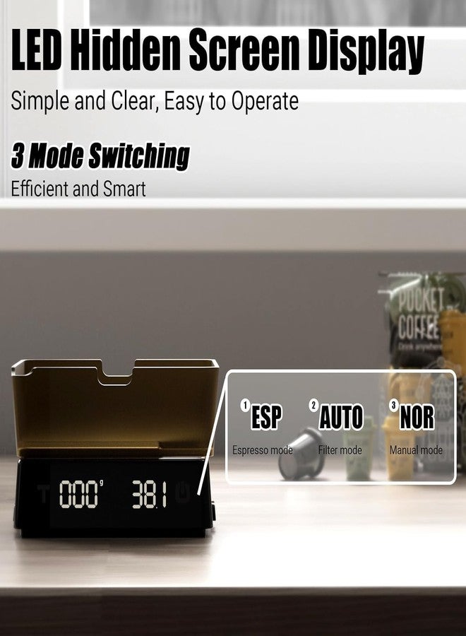 NUTTII Coffee Scale PRO - 0.1g Precision Digital Rechargeable Espresso Scale with Timer, LED Hidden Screen, Portable Compact for Coffee Beans, Grounds, Baking & Food, Spill-Free Notched Lid for Easy Pouring - Image 3