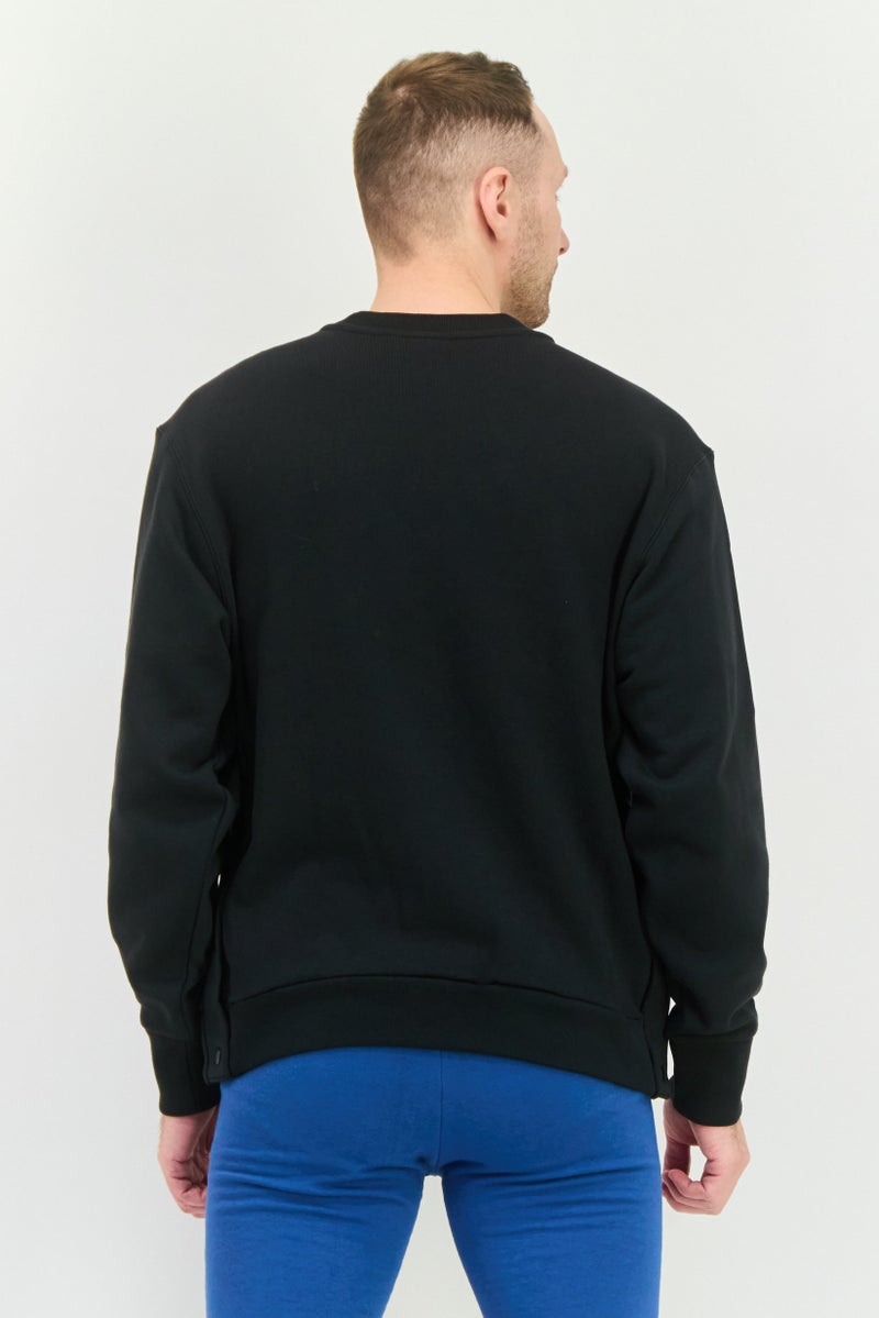 adidas Originals Men Sportswear Fit Long Sleeve Outdoor Sweatshirt, Black  - Image 4