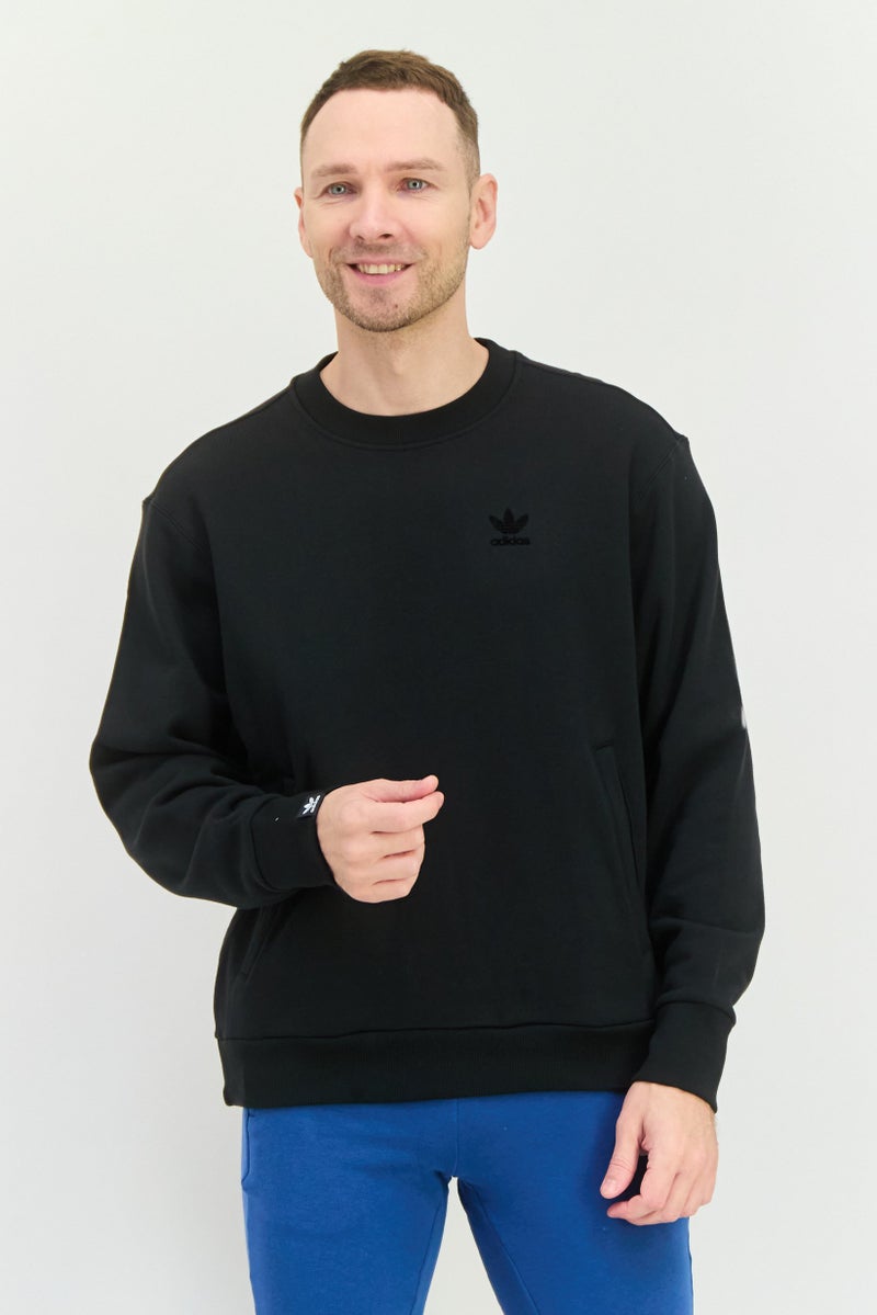 adidas Originals Men Sportswear Fit Long Sleeve Outdoor Sweatshirt, Black  - Image 1