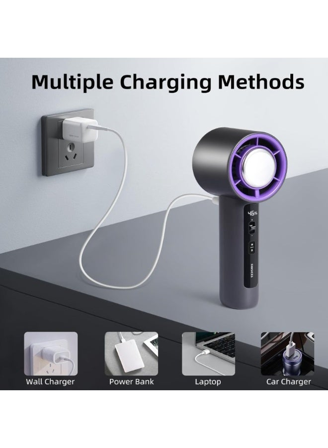 Tanmashi F19 Turbo Handheld Fan, Portable Cooling with Digital LED Display, 199 Speed Levels, USB Rechargeable - Image 2
