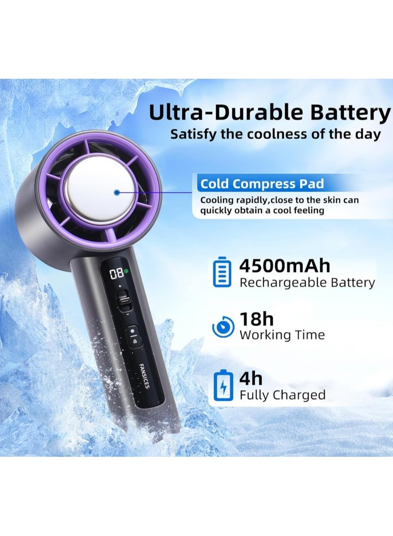 Tanmashi F19 Turbo Handheld Fan, Portable Cooling with Digital LED Display, 199 Speed Levels, USB Rechargeable - Image 3