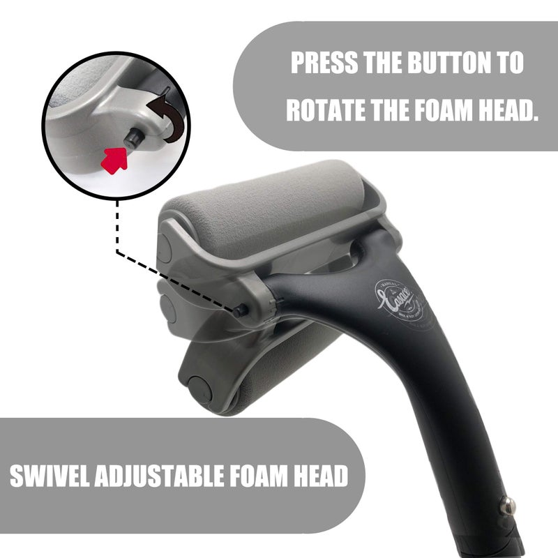 EASACE Lotion Applicator for Back & Body, Long Handle 21.5inch Adjustable Lotion Roller with 2 Replacement Roller for Back self(Silver) - Image 4