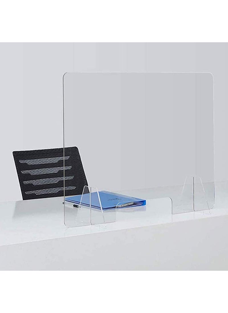 Sneeze Guard 24 x 24 Clear Acrylic Protective Plexiglass Shield for Counter Reception Desk Transaction Window Nail Art Cashier