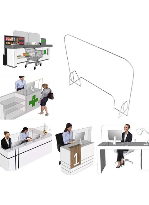 Sneeze Guard 24 x 24 Clear Acrylic Protective Plexiglass Shield for Counter Reception Desk Transaction Window Nail Art Cashier