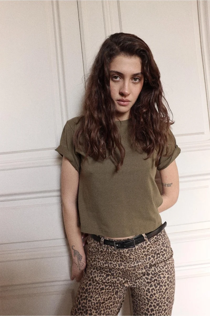 Suud Collection Saud Collection Brown Leopard Crop Trousers