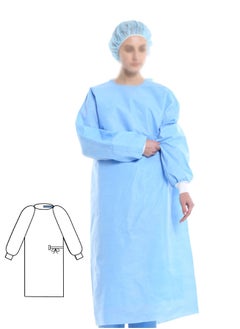 King Mariot Surgical Gown with Cuff | Non-Woven Hydrophobic SMS Material | Elastic Cuffs | Includes 2 Hand Towels  - Image 1