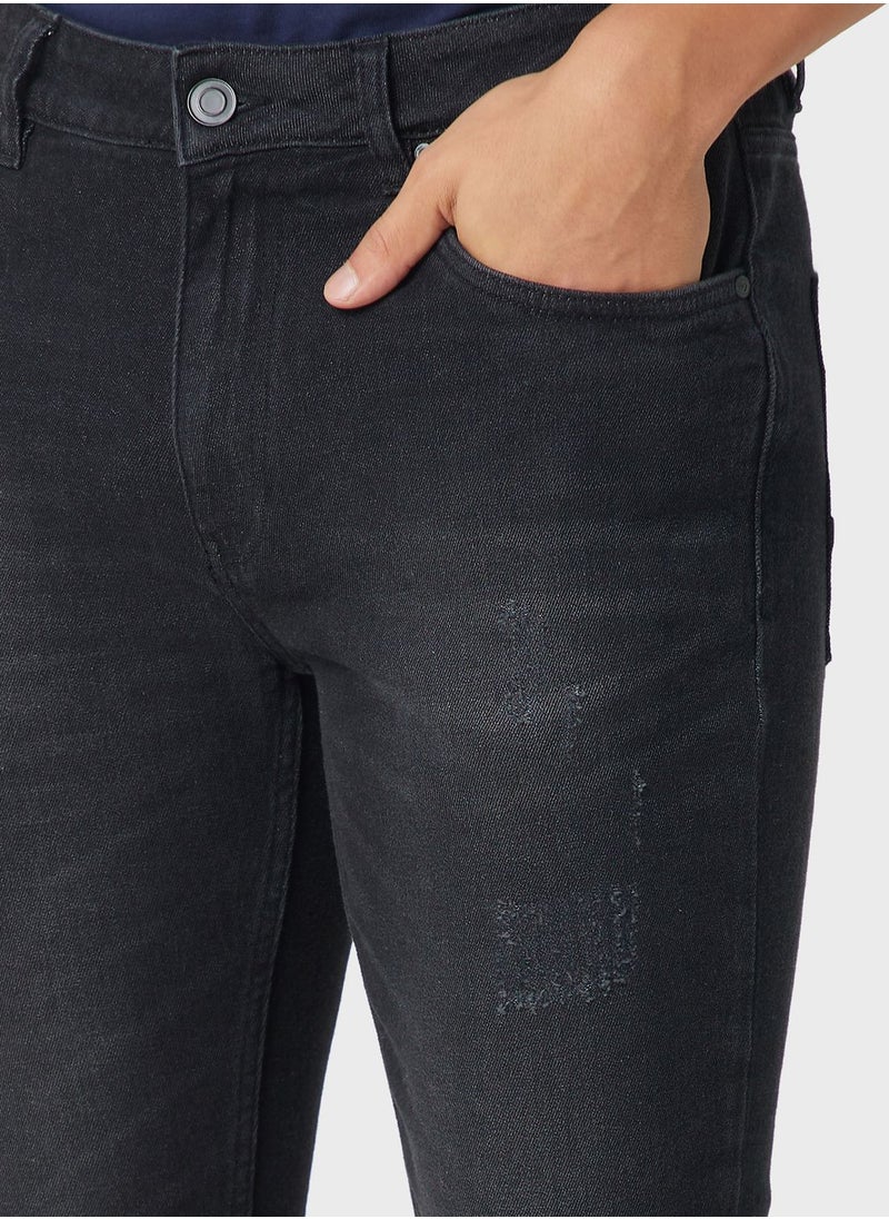 Slim Fit Washed Jeans