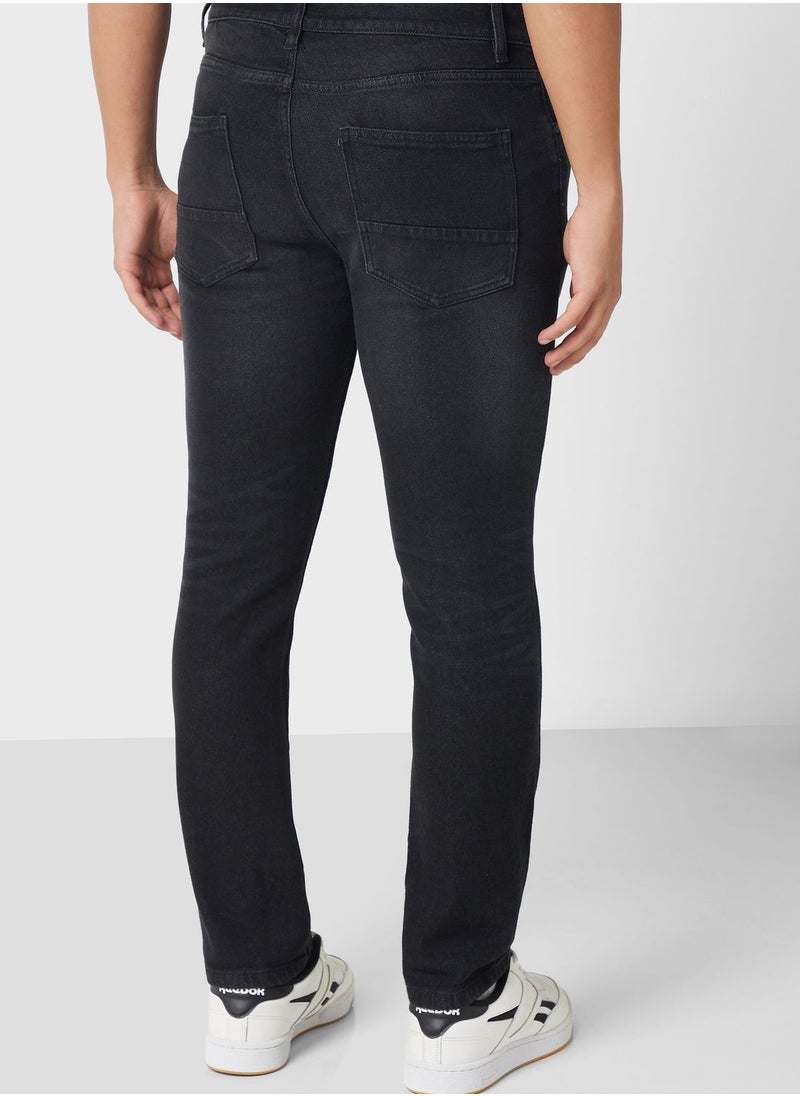 Slim Fit Washed Jeans