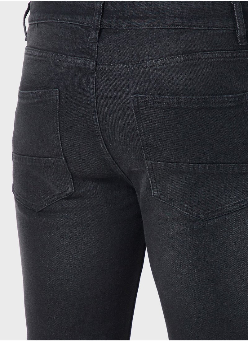 Slim Fit Washed Jeans