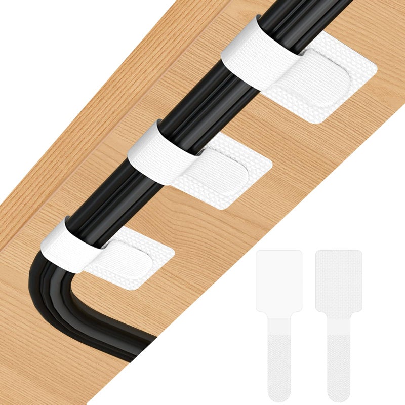 REDAMANCY Under Desk Cable Management, 60 Desk Cable Holder, Strong Adhesive, Eco-Friendly Cable Organization, Adjustable Hook and Loop Cable Ties - Image 2