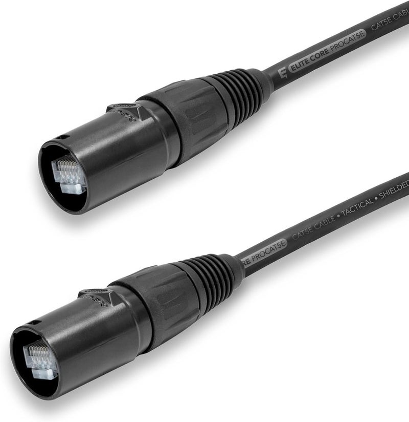 Elite Core PROCAT5E | Ultra-Flexible Shielded CAT5E | Tactical Ethernet Connectors | 50' ft, 50 (PROCAT5E-S-EE-50) - Image 1