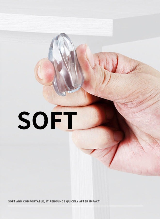 Table corner anti-collision protective cover, child safety protection 4 pieces transparent silicone thick - Image 4